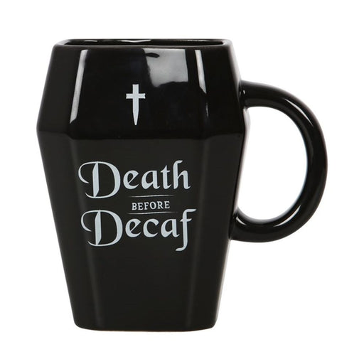 Death Before Decaf Coffin Mug - The Gift Cabin UK