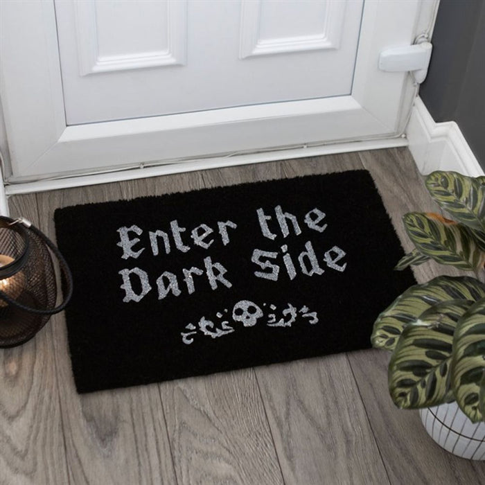 Black Enter The Dark Side Coir Doormat - The Gift Cabin UK