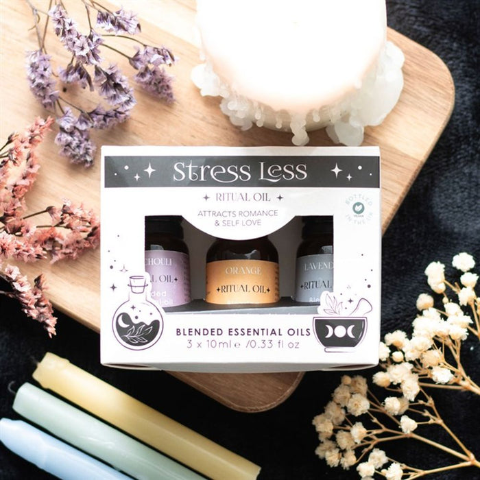 Set of 3 Stress Less Ritual Blended Essential Oils - The Gift Cabin UK