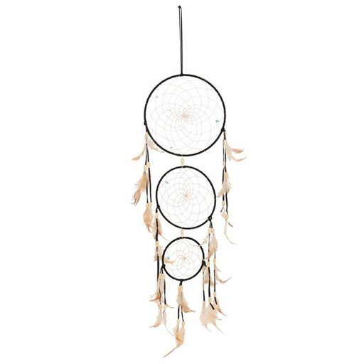 Black Triple Dreamcatcher with Feathers - The Gift Cabin UK