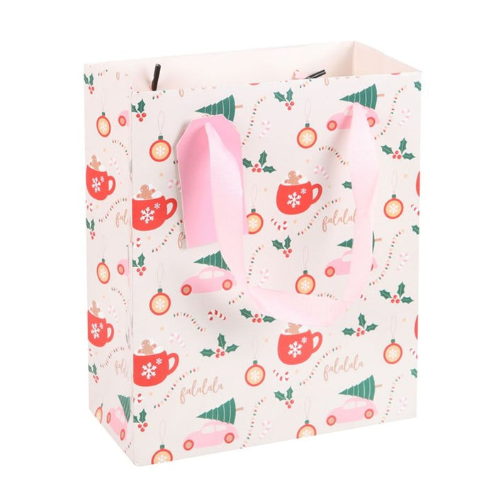 23cm Medium Sugarplum Fun Christmas Print Gift Bag - The Gift Cabin UK