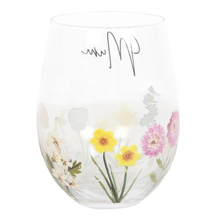 Mum Wildflower Stemless Glass - The Gift Cabin UK