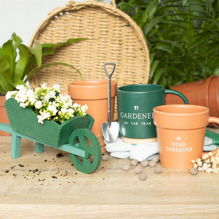 Plain Plant Pot Ceramic Mug and Shovel Spoon - The Gift Cabin UK