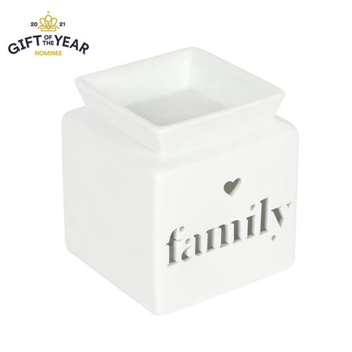 White Family Cut Out Oil Burner - The Gift Cabin UK