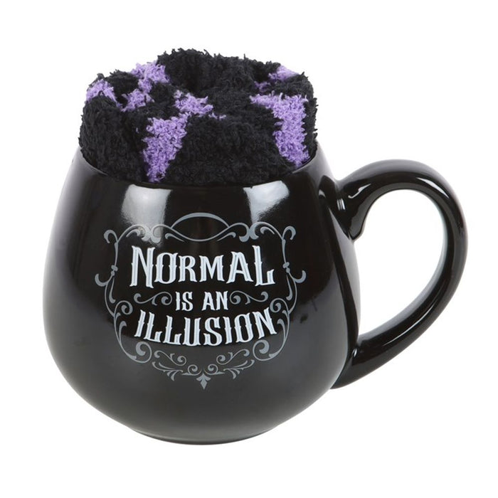 Normal is an Illusion Gothic Mug and Socks Set - The Gift Cabin UK