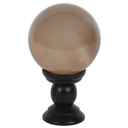 Large Smoke Grey Crystal Ball on Stand - The Gift Cabin UK