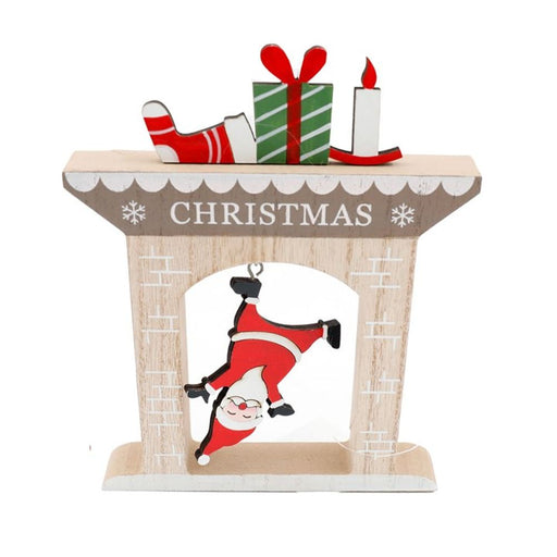 17cm Wooden Falling Santa Christmas Decoration - The Gift Cabin UK