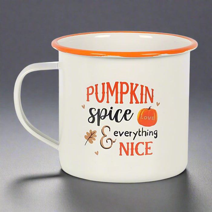 Pumpkin Spice Enamel Mug - The Gift Cabin UK