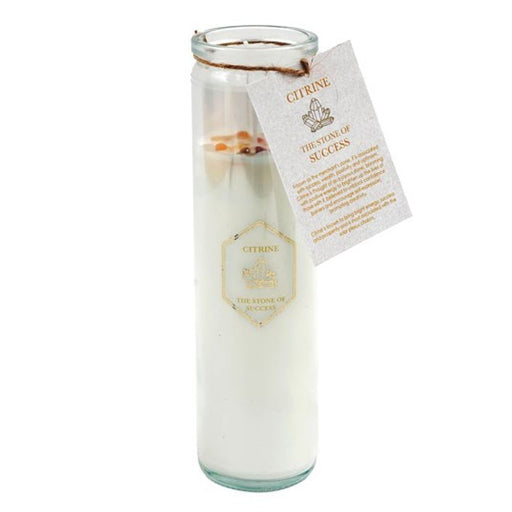 Summer Garden Tube Candle with Yellow Citrine Crystals - The Gift Cabin UK