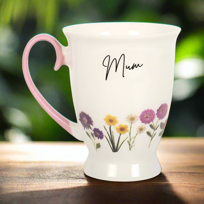 Mum Wildflower Pedestal Mug - The Gift Cabin UK