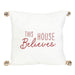 35cm This House Believes Cushion with Bells - The Gift Cabin UK