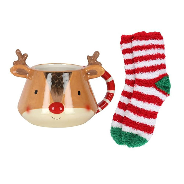 Reindeer Mug and Socks Set - The Gift Cabin UK