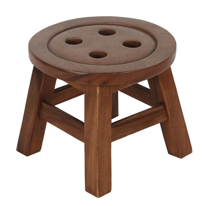 26cm Children's Wooden Button Stool - The Gift Cabin UK