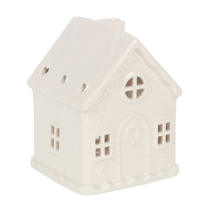 White Gingerbread House Tealight Holder - The Gift Cabin UK