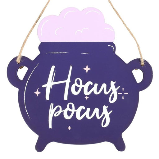 Hocus Pocus Cauldron Shaped Hanging Sign - The Gift Cabin UK