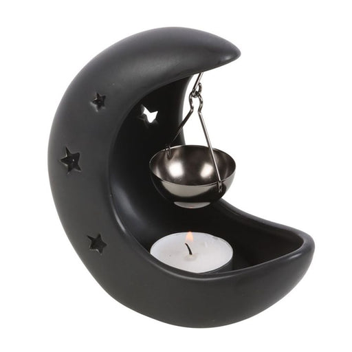 Black Crescent Moon Hanging Oil Burner - The Gift Cabin UK