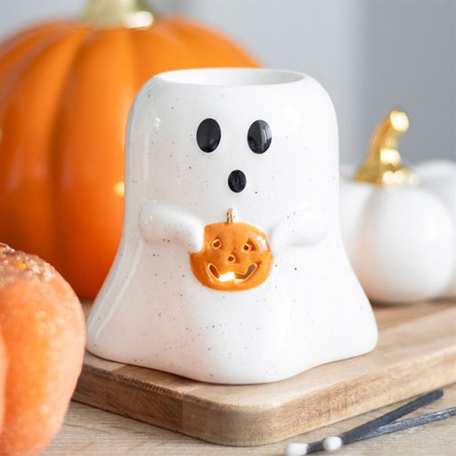 Ghost Shaped Oil Burner with Pumpkin - The Gift Cabin UK