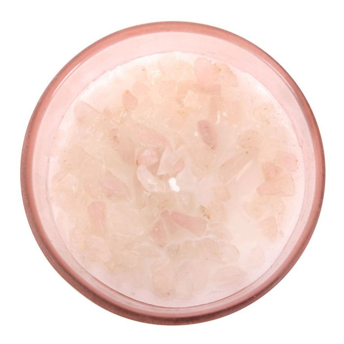 Gratitude Wild Rose Crystal Chip Candle - The Gift Cabin UK