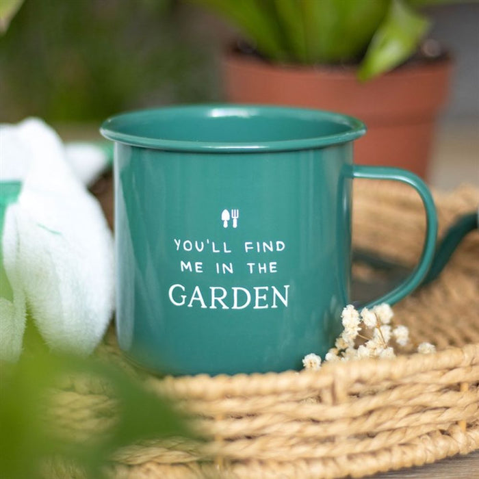 Find Me in the Garden Enamel Mug - The Gift Cabin UK