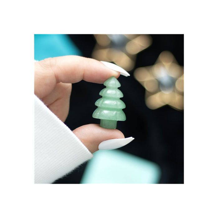 Green Aventurine Crystal Christmas Tree in a Bag - The Gift Cabin UK