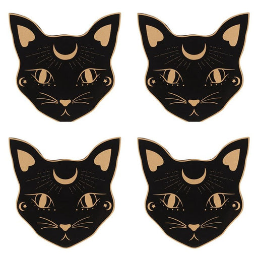 Mystic Mog Cat Face Coaster Set - The Gift Cabin UK