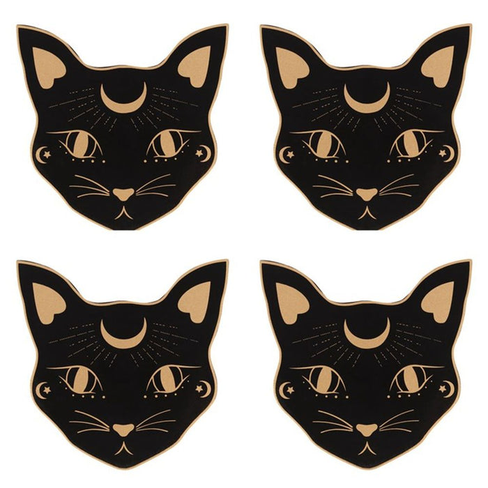 Mystic Mog Cat Face Coaster Set - The Gift Cabin UK