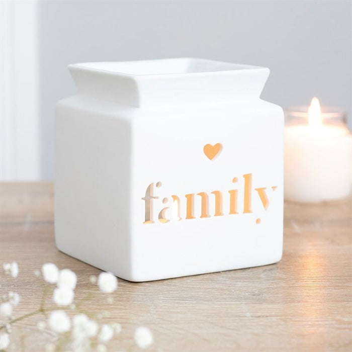 White Family Cut Out Oil Burner - The Gift Cabin UK