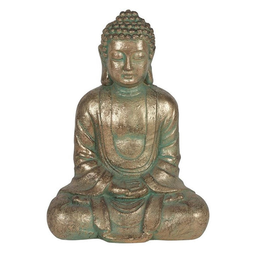 Verdigris Effect 58cm Hands In Lap Sitting Garden Buddha - The Gift Cabin UK