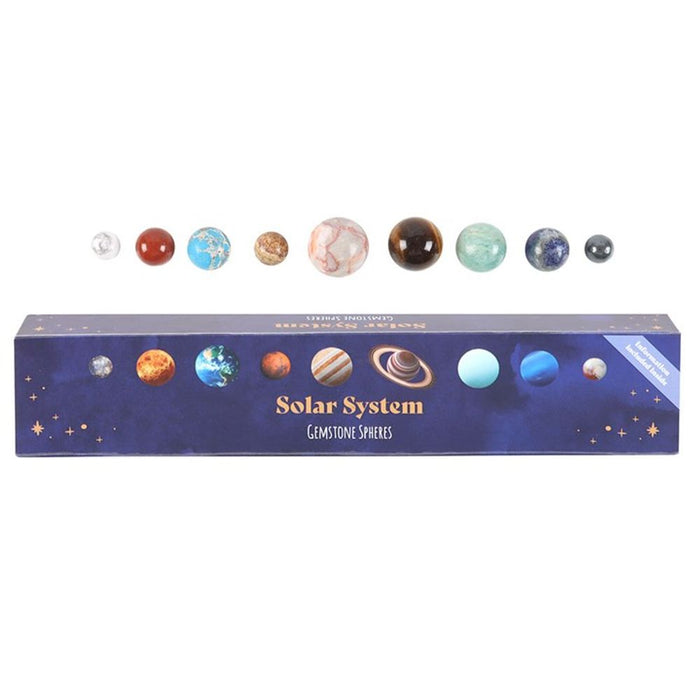 Solar System Gemstone Crystal Sphere Set - The Gift Cabin UK