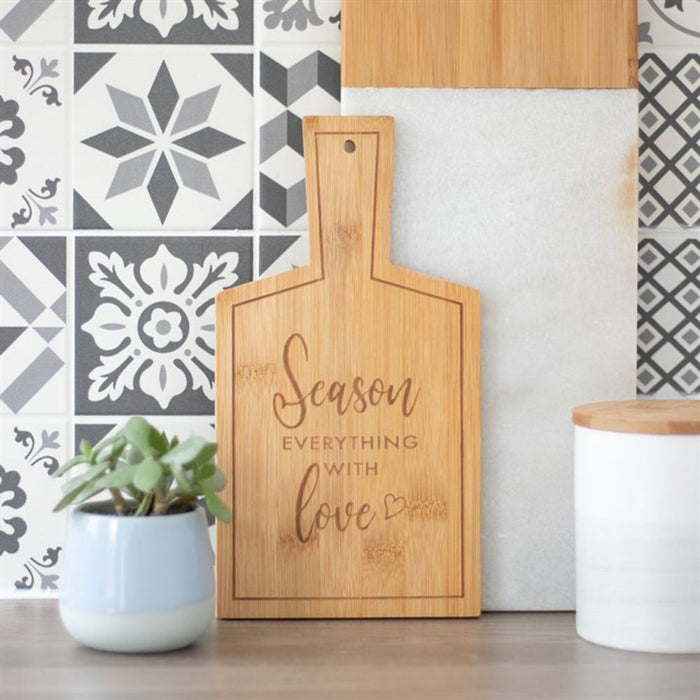 Season Everything with Love Bamboo Serving Board - The Gift Cabin UK