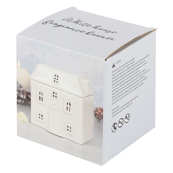 White Ceramic House Oil Burner - The Gift Cabin UK