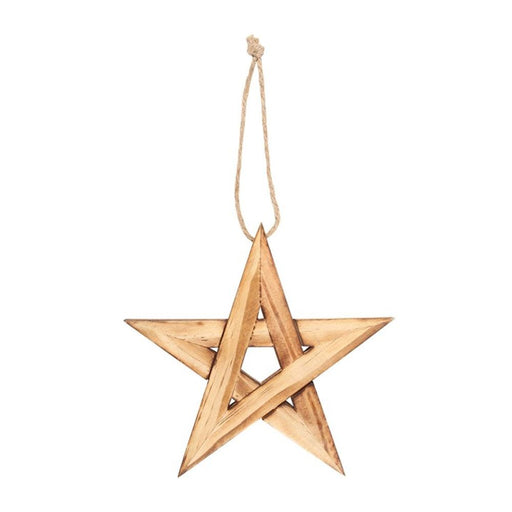 Hanging Wooden Pentagram Decoration - The Gift Cabin UK