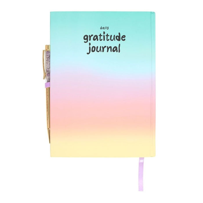 Multicoloured Gratitude Journal with Amethyst Pen - The Gift Cabin UK