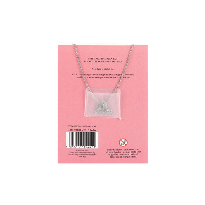 Rose Quartz Crystal Moon Necklace on Greeting Card - The Gift Cabin UK