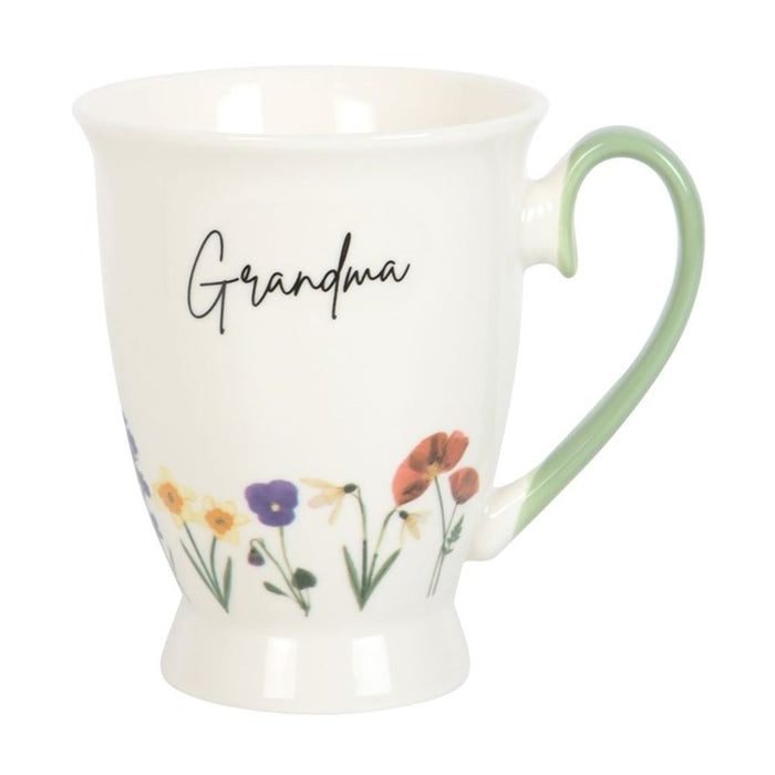 Grandma Wildflower Pedestal Mug - The Gift Cabin UK