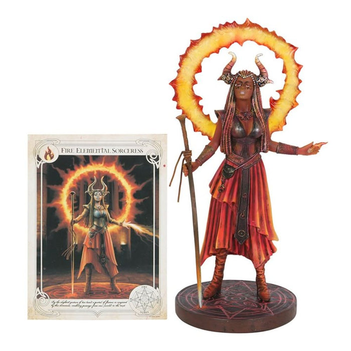 Fire Elemental Sorceress Figurine by Anne Stokes - The Gift Cabin UK