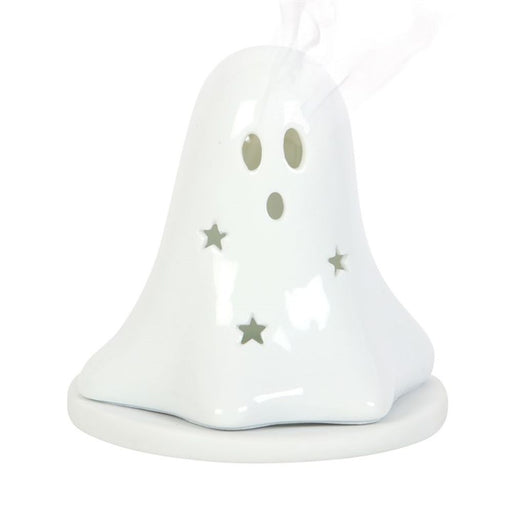 Ceramic Ghost Tealight and Incense Cone Holder - The Gift Cabin UK