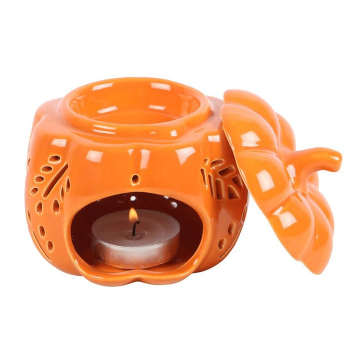 Orange Autumn Leaves Pumpkin Oil Burner - The Gift Cabin UK