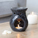 Small Black Crackle Glass Oil Burner - The Gift Cabin UK