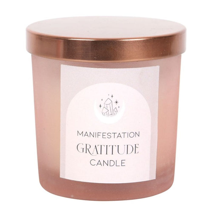 Gratitude Wild Rose Crystal Chip Candle - The Gift Cabin UK