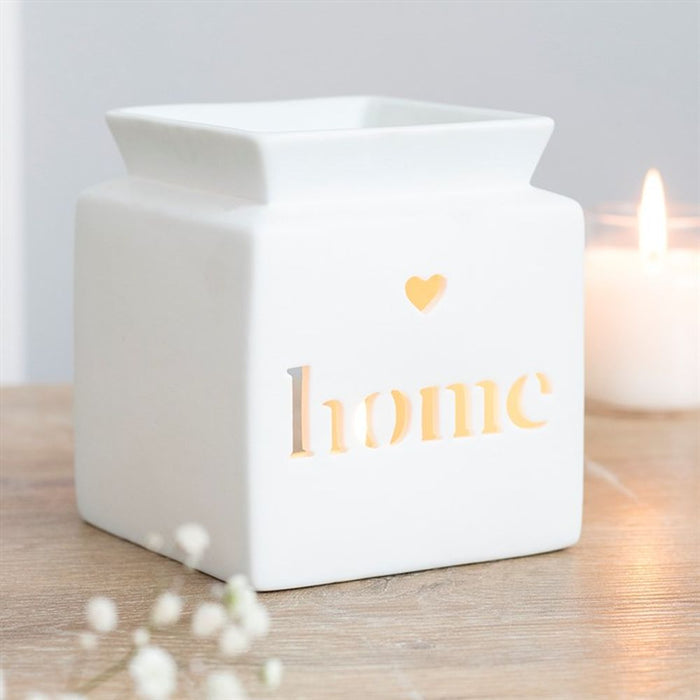 White Home Cut Out Oil Burner - The Gift Cabin UK