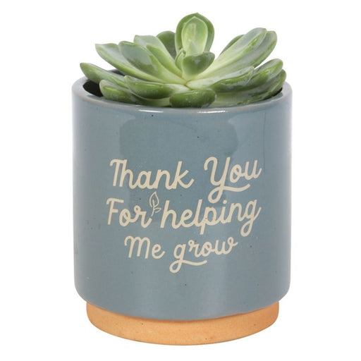 Blue Thank You For Helping Me Grow Plant Pot - The Gift Cabin UK