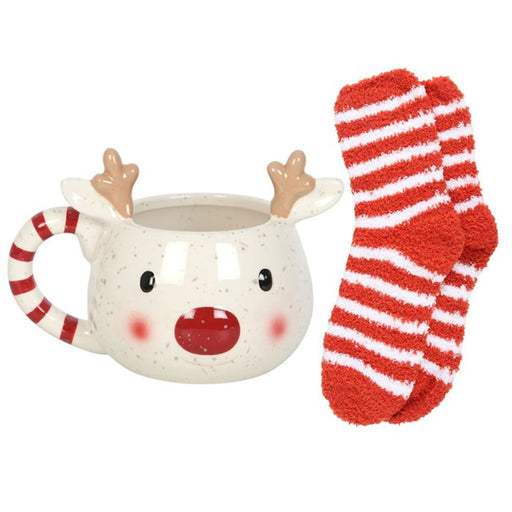 Rudolph Reindeer Mug and Socks Set - The Gift Cabin UK