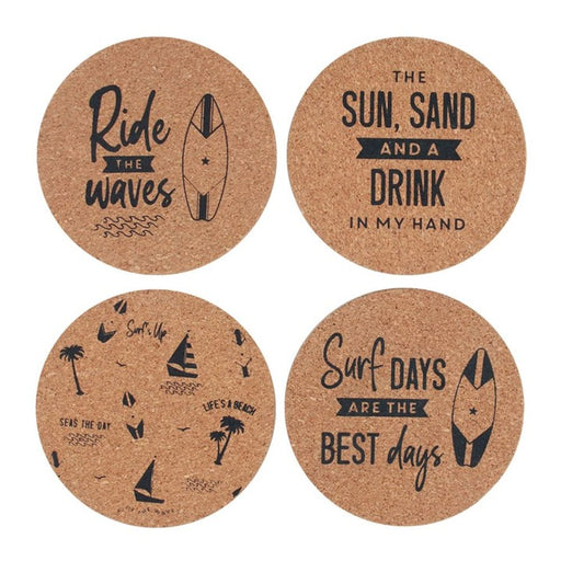 Surf's Up Cork Coaster Set - The Gift Cabin UK