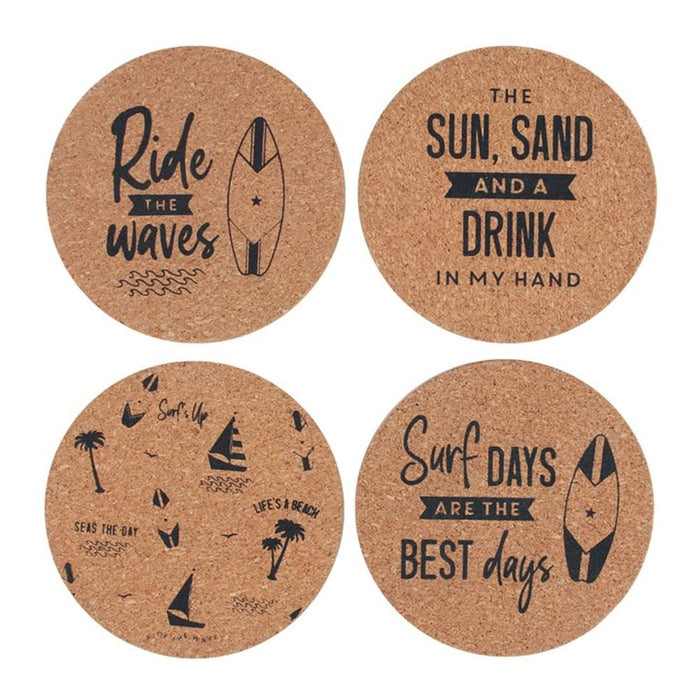 Surf's Up Cork Coaster Set - The Gift Cabin UK