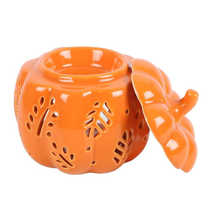 Orange Autumn Leaves Pumpkin Oil Burner - The Gift Cabin UK