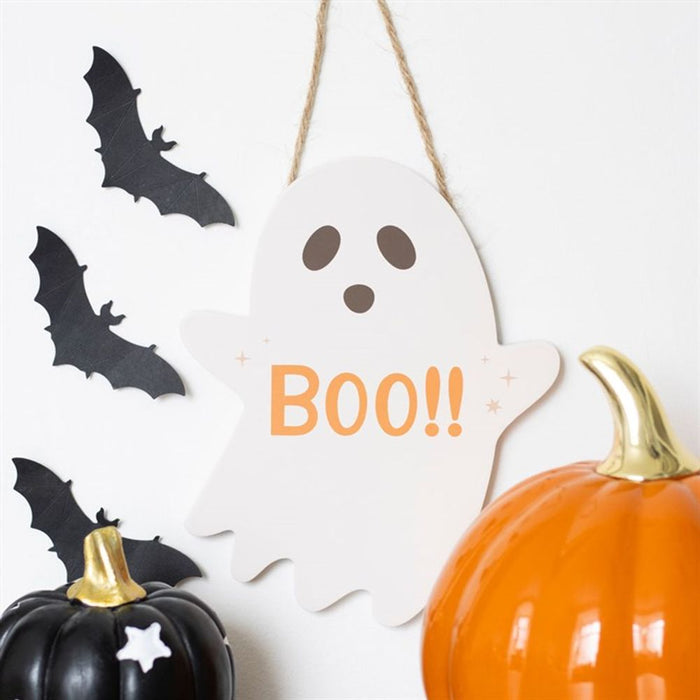 20cm Ghost Shaped Hanging Sign - The Gift Cabin UK