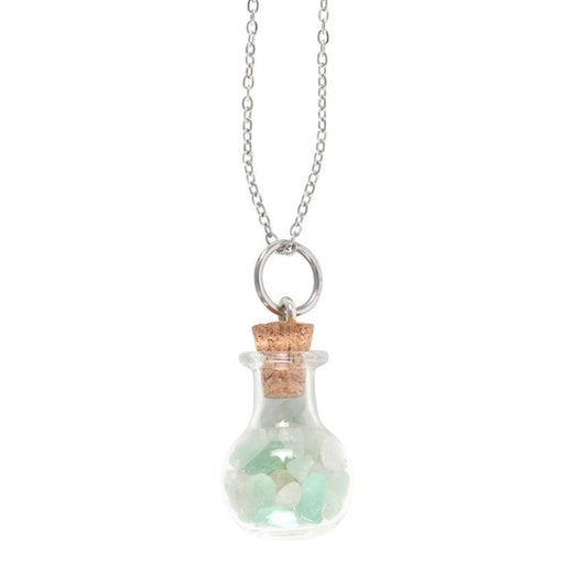 Luck Green Aventurine Crystal Chip Potion Bottle Necklace - The Gift Cabin UK