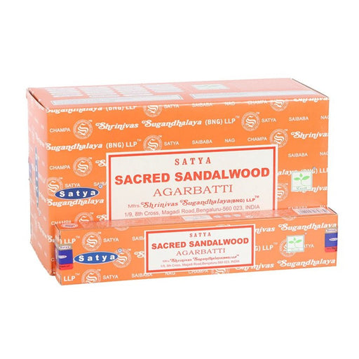 12 Packs of Sacred Sandalwood Incense Sticks by Satya - The Gift Cabin UK