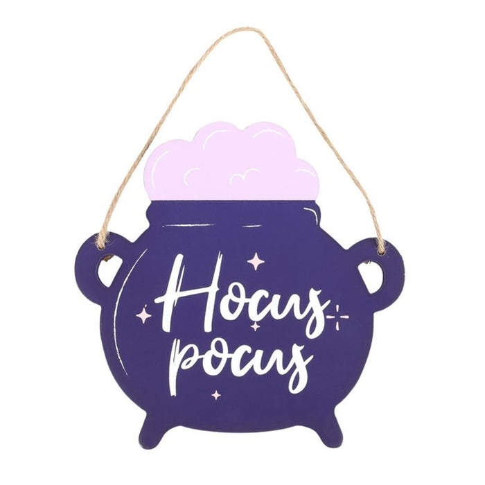 Hocus Pocus Cauldron Shaped Hanging Sign - The Gift Cabin UK